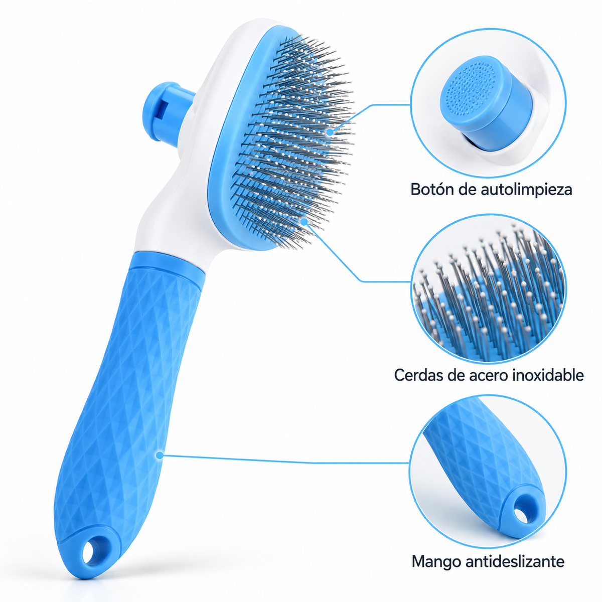 Cepillo removedor de pelo con boton