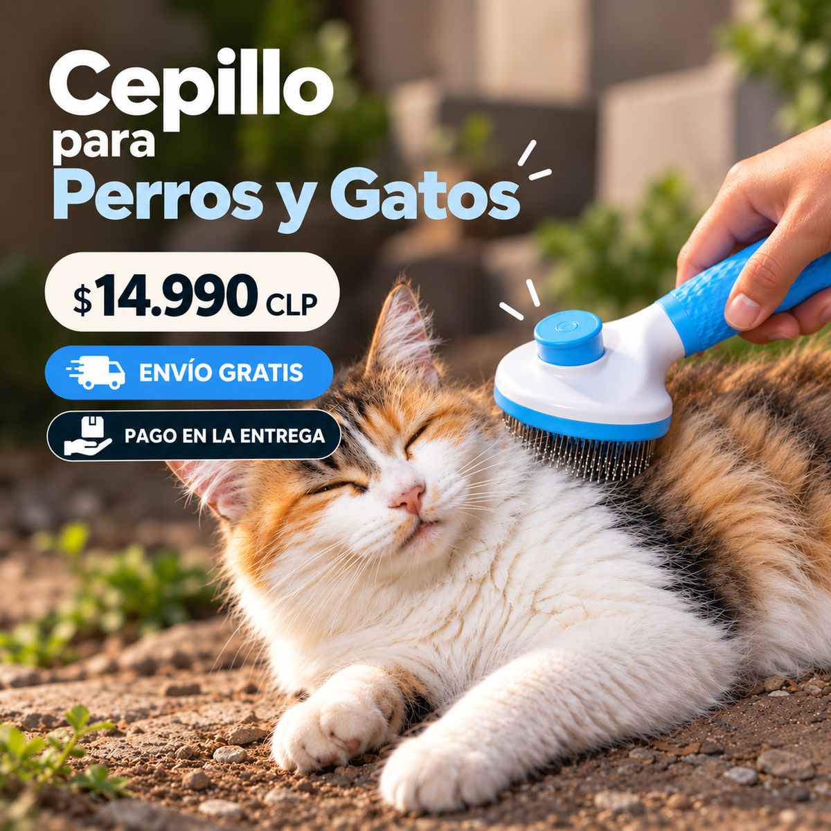 Cepillo removedor de pelo con boton