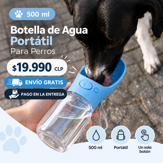 BEBEDERO PORTATIL PARA MASCOTA CON BOTON